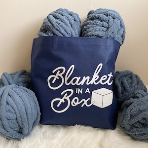 DIY Blanket Making Kit, Chunky Knit, Soft Yarn Craft