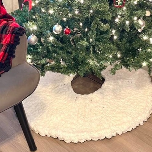 Christmas Tree Skirt Modern Farmhouse Christmas Decor Chunky Etsy