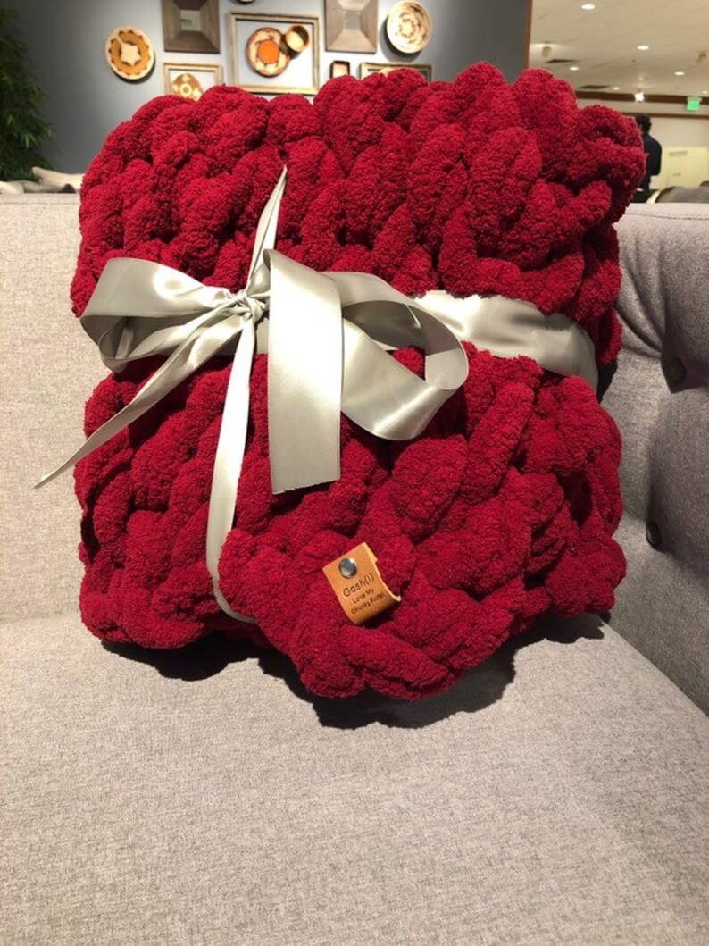 Chunky Knit Blanket Gray Made in Nashville Hand Knit Etsy