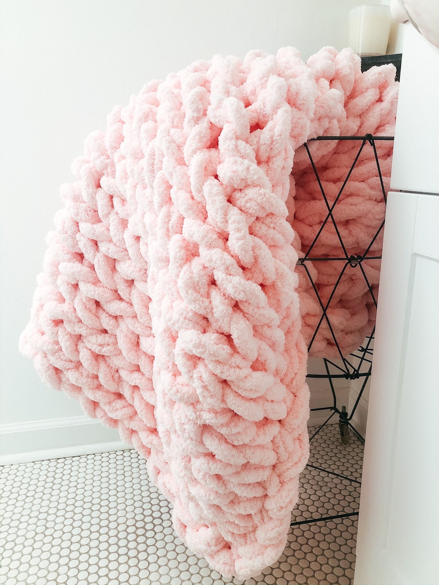 Chunky Knit Blanket Throw Thick Hand Knit Soft Comfy Chenille Chunky Blanket Etsy Canada