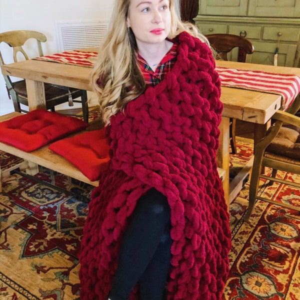 Chunky Knit Blanket Etsy