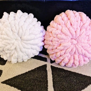 Chunky Knit Pillow, Handmade, Soft Chenille