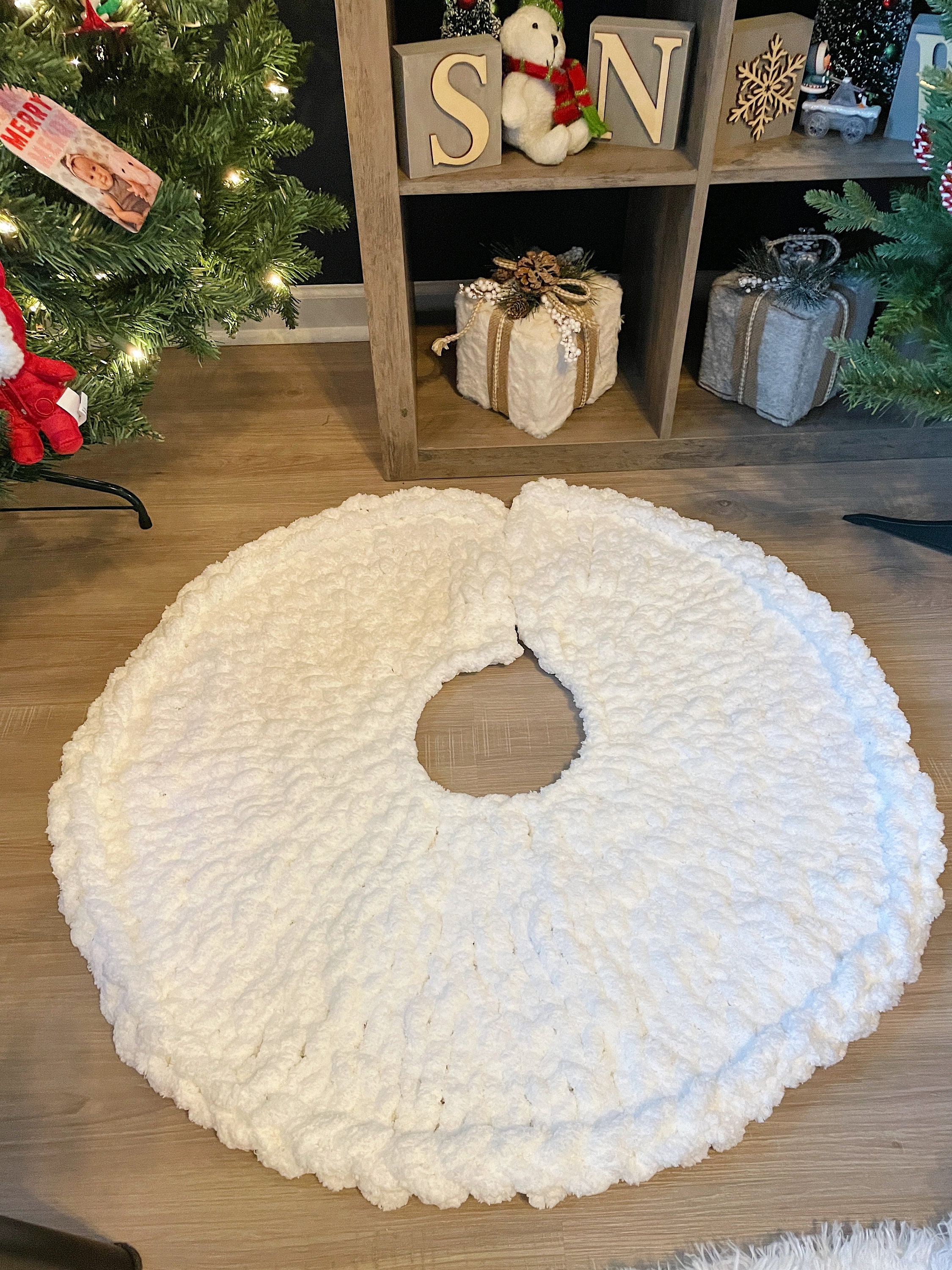 Christmas Tree Skirt Modern Farmhouse Christmas Decor Chunky Etsy