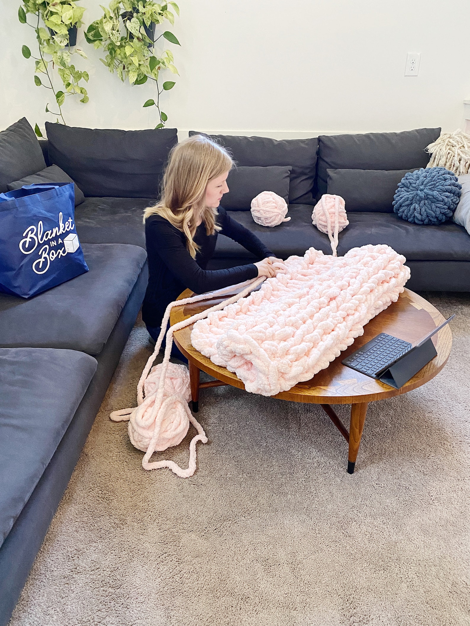 DIY Blanket Making Kit Chunky Knit Soft Yarn Craft Etsy