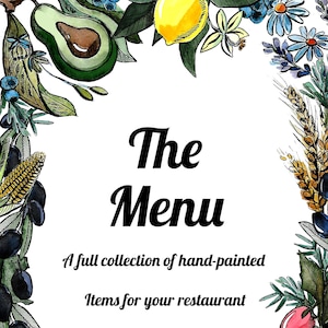 Pełne ręcznie malowane menu restauracji