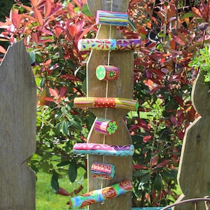 XXL balcony decoration, terrace decoration, mobile made of wood