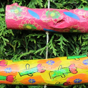 XXL garden mobile, wind chime made of wood