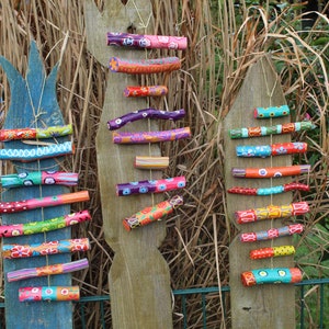 Garden decoration, mobile, wind chime made of wood