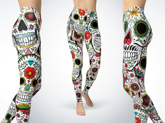 sugar skull yoga pants