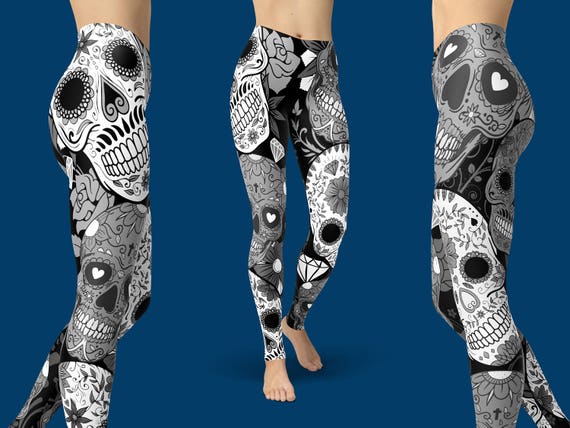 sugar skull yoga pants