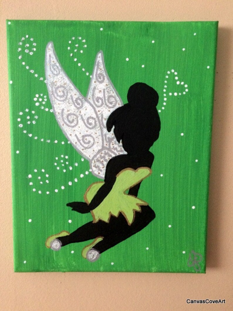 Tinkerbell Acrylic Painting 8 x 10 canvas Art Etsy