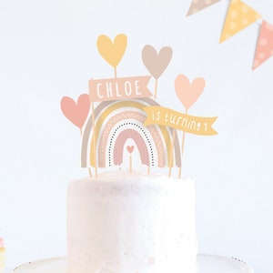 Regenbogen Geburtstag Cake Topper, Boho Regenbogen Party, Boho Regenbogen Dekoration, Boho Regenbogen Ideen, Regenbogen Geburtstag, Regenbogeneinladung, Boho
