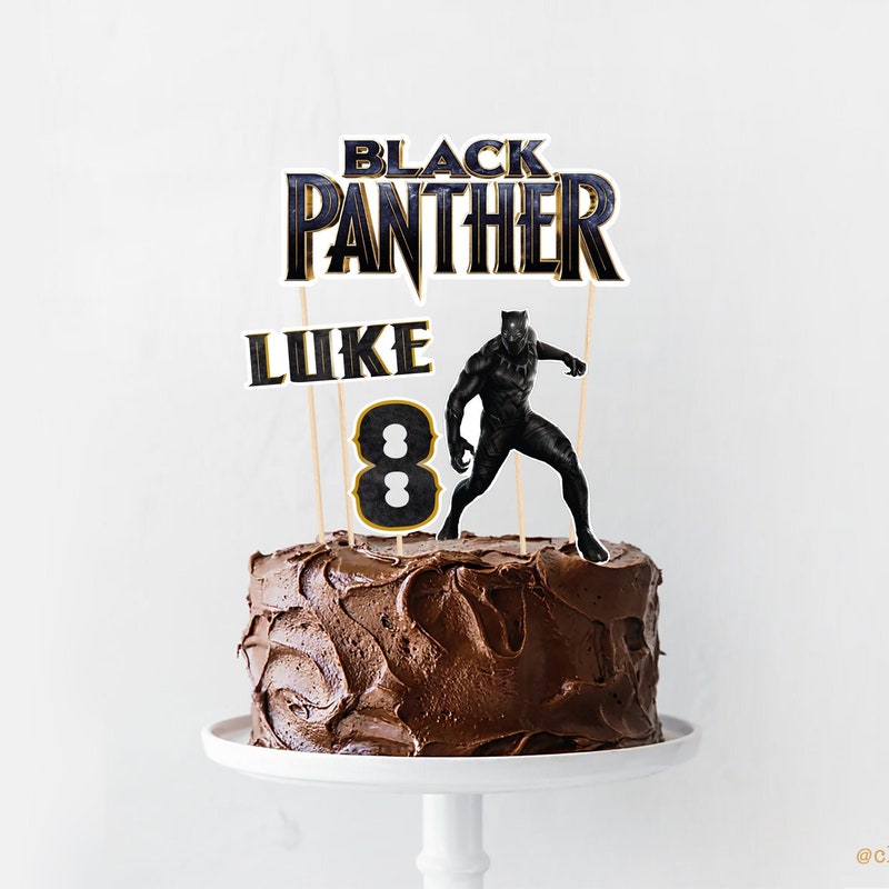 Black panther cake topper Etsy España