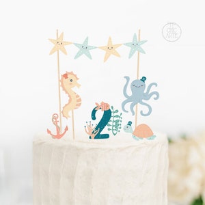 Under The Sea Birthday, Under The Sea Party, Mermaid Birthday Decoration, Mermaid Toppers, Sea Birthday Decorations, Under The Sea Cake