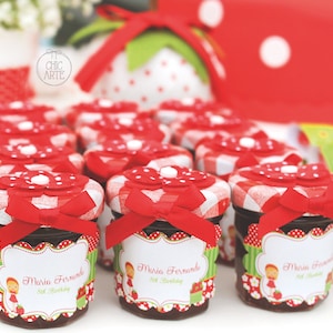 DIGITAL Strawberry Party Labels, Strawberry Birthday Decorations, Personalised jam, Strawberry Favours, Strawberry Party, Berry Party