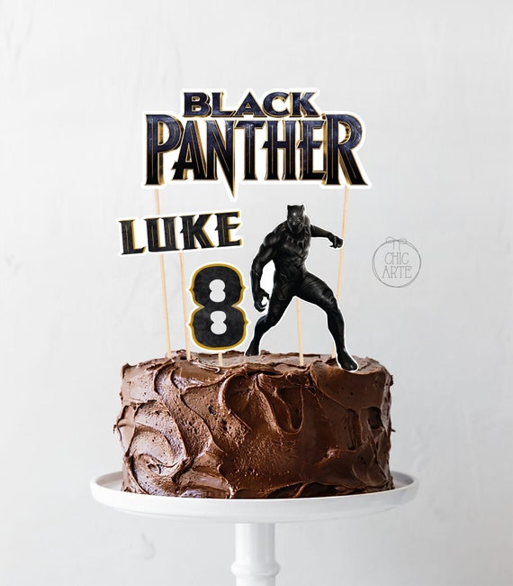 Black Panther Cake Topper Marvel Black Panther Party Marvel