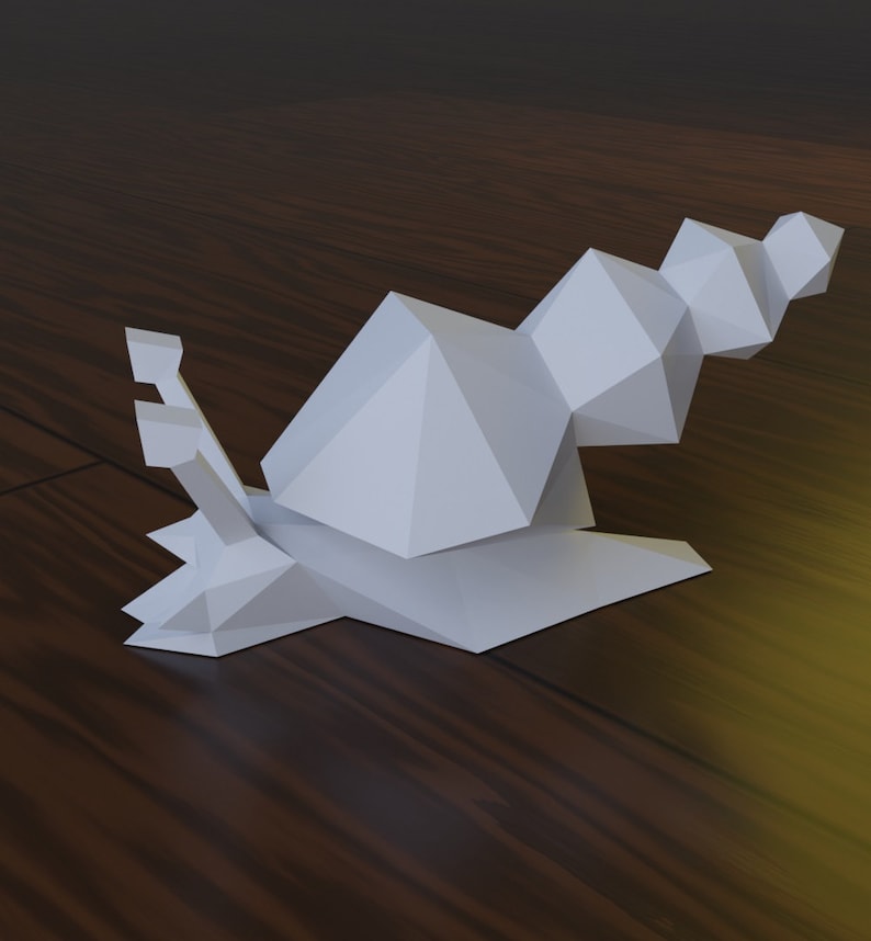 Papercraft snail DIY teplate 3d origami Low poly snail | Etsy
