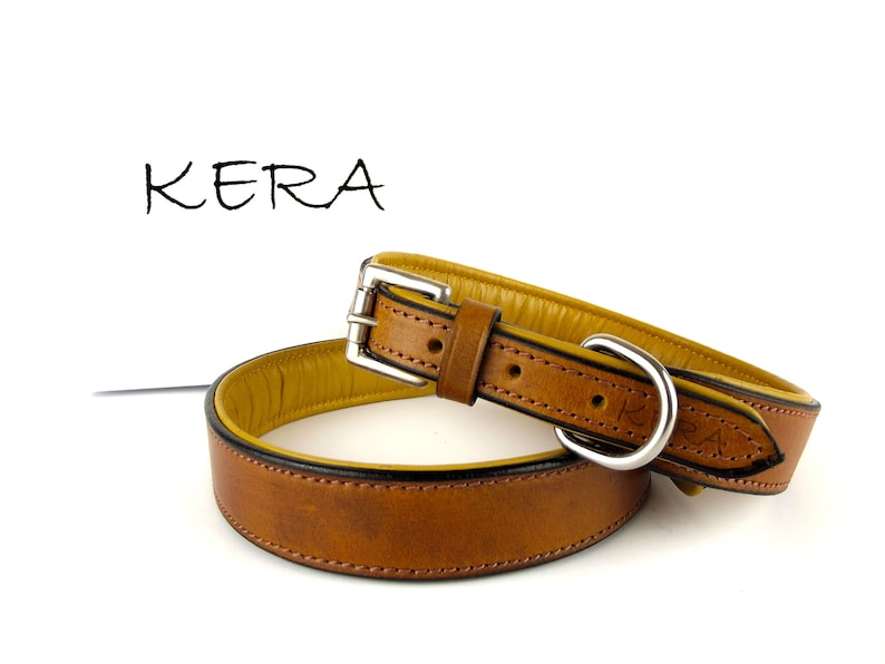 Chestnut Available in S M L Brown Leather Dog Collar Slight Second
