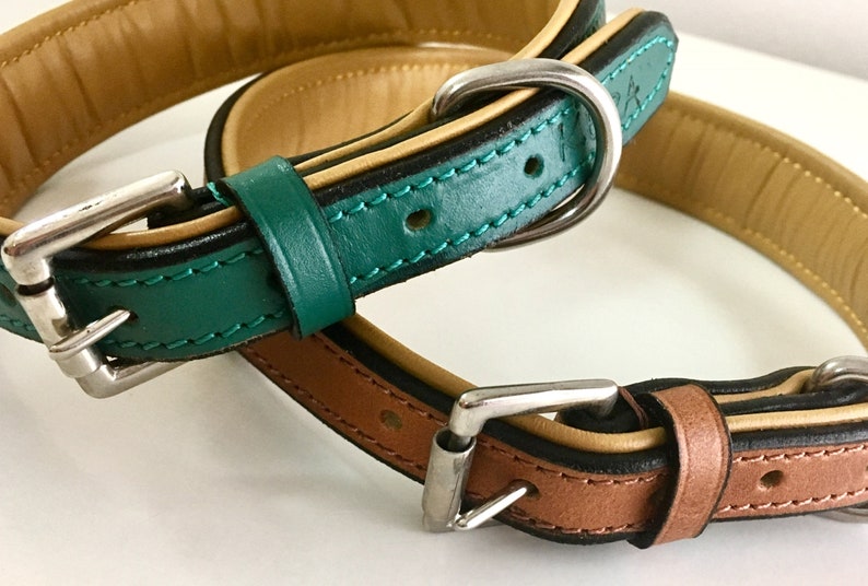Chestnut Available in S M L Brown Leather Dog Collar Slight Second
