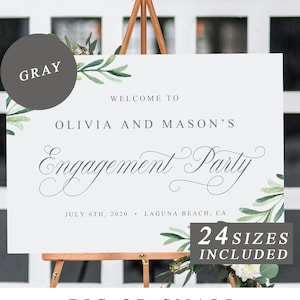 Greenery Engagement Party Sign, Welcome To Our Engagement Party Template, Engagement Party Decorations, Engagement Dinner INSTANT DOWNLOAD