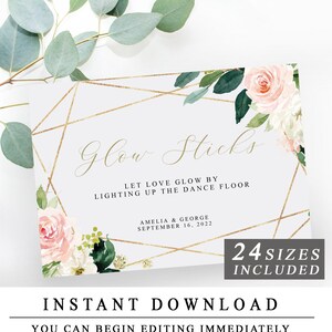 Letrero de palo brillante para bodas en geométrico rosa, deja que el amor brille, ilumina la pista de baile, señalización de la pista de baile, pista de baile para bodas, DESCARGA instantánea