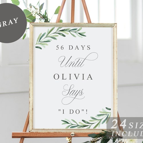 Days Until She Says I Do Personalized Countdown Sign . Bridal - Etsy