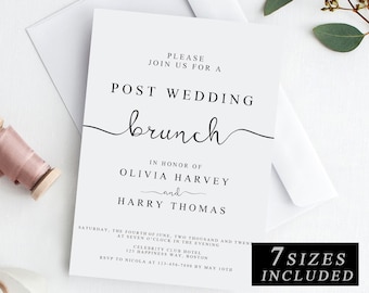 Post Wedding Brunch Invites, Wedding Brunch Invitation Template, Editable Brunch Invite, Printable Wedding Brunch Template INSTANT DOWNLOAD