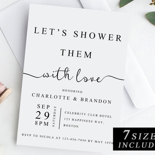 Couples Shower Invitation Printable Wedding Shower Invite Etsy