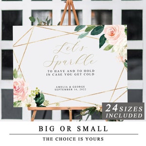 Let&#39;s Sparkle Wedding Sign in Pink Geometric,Let Love Sparkle,Sparkler Send Off, Personalized Sparkler poster, Printable, Instant Download,