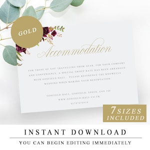 Marsala Anpassung Karten, Gold Kalligraphie, Hochzeit Anpassung Insert Karten Vorlage, Einladung Beilage Karten, Benutzerdefinierte Anpassung