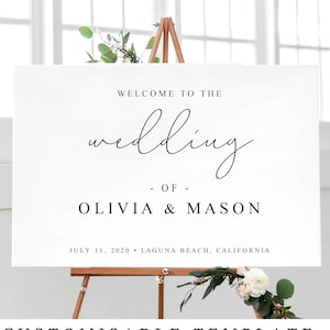 Printable Wedding Welcome Sign Template, Wedding Welcome Template, Handwritten Welcome Sign, DIY Welcome Wedding Template, A1, A2, A3, A4 A5