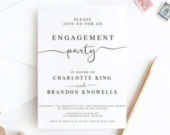 engagement party invitations etsy