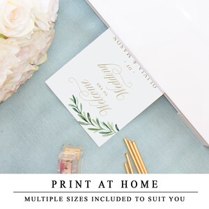 Greenery Welcome To The Wedding Sign, Editable Welcome To The Wedding Template With Gold Calligraphy, Wedding Ceremony Sign INSTANT DOWNLOAD image 5