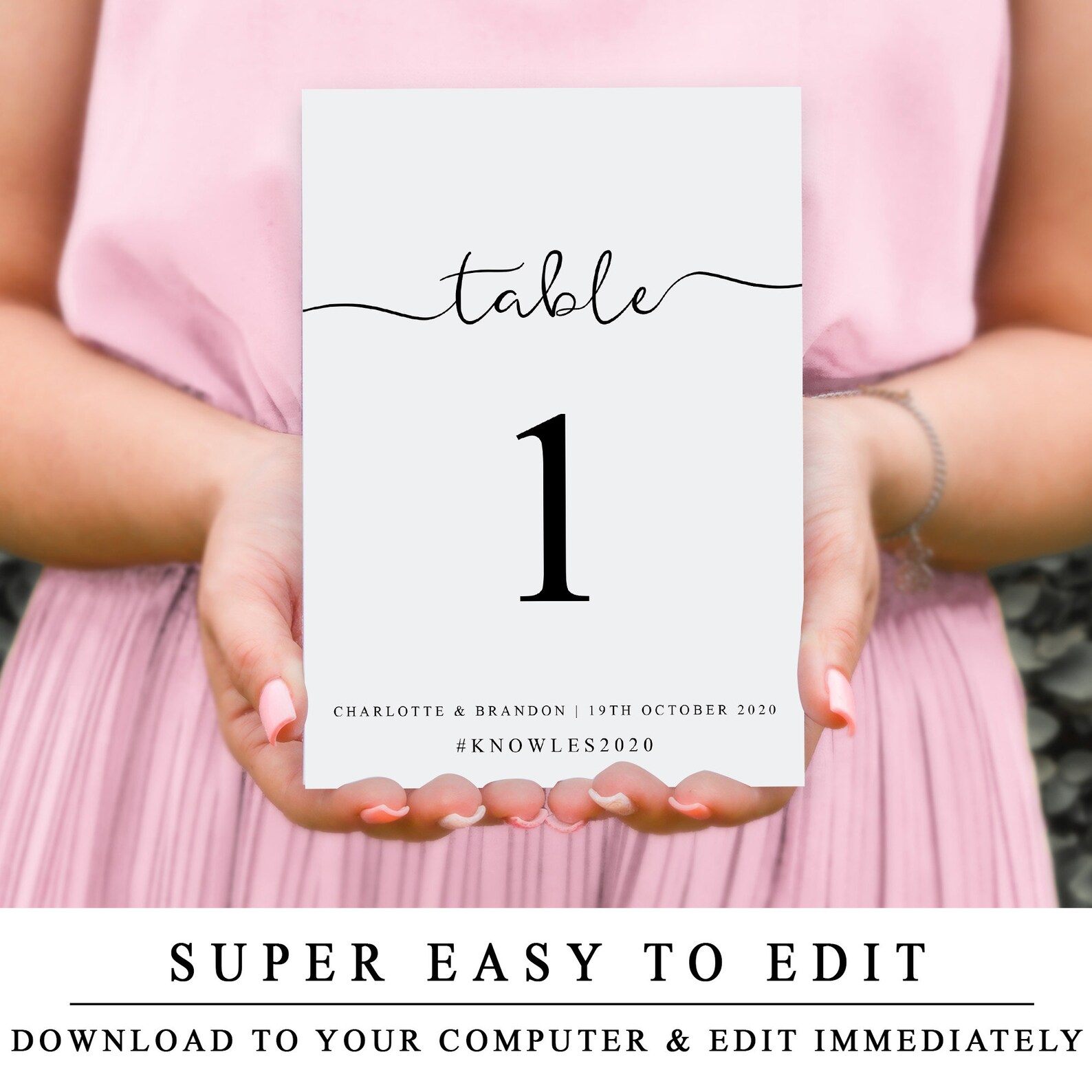 Print at Home Wedding Table Number Sign DIY Wedding Table Etsy