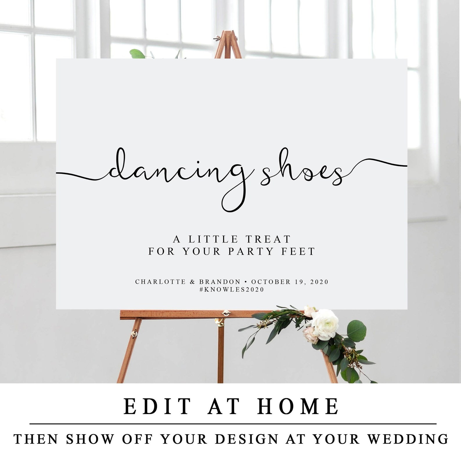 Wedding Dancing Shoes Sign Flip Flop Sign Shoes for Guests Etsy