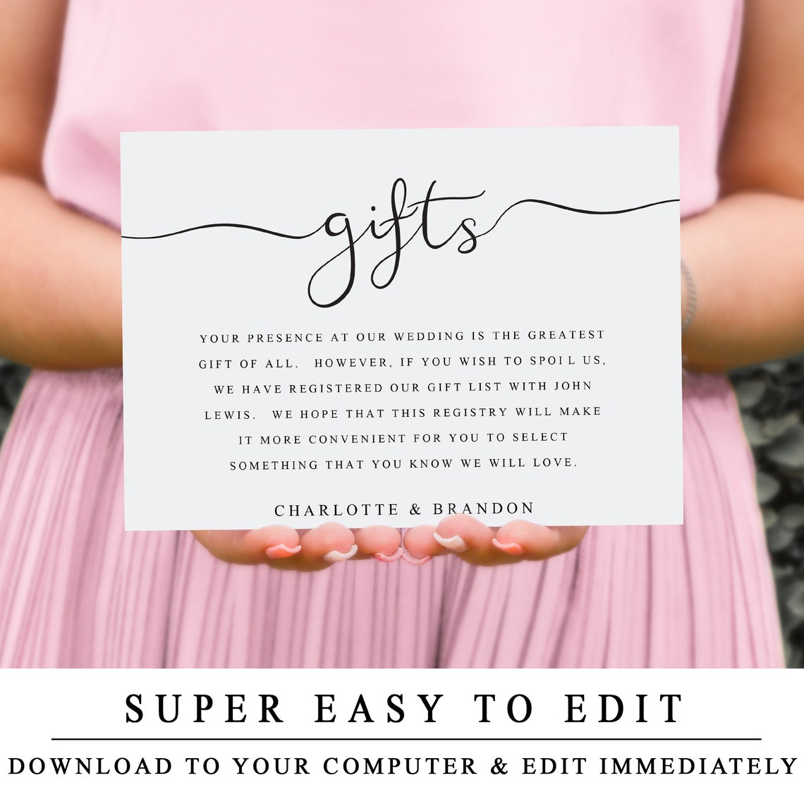 Printable Wedding Gift Registry Template Wedding Insert Etsy