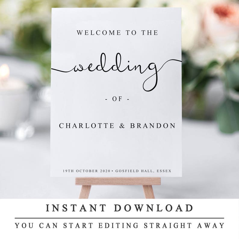 Printable Wedding Welcome Sign Template Wedding Welcome - Etsy