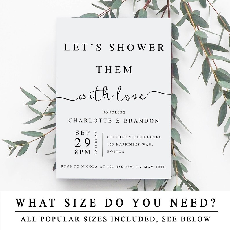 Couples Shower Invitation Template In The One Etsy