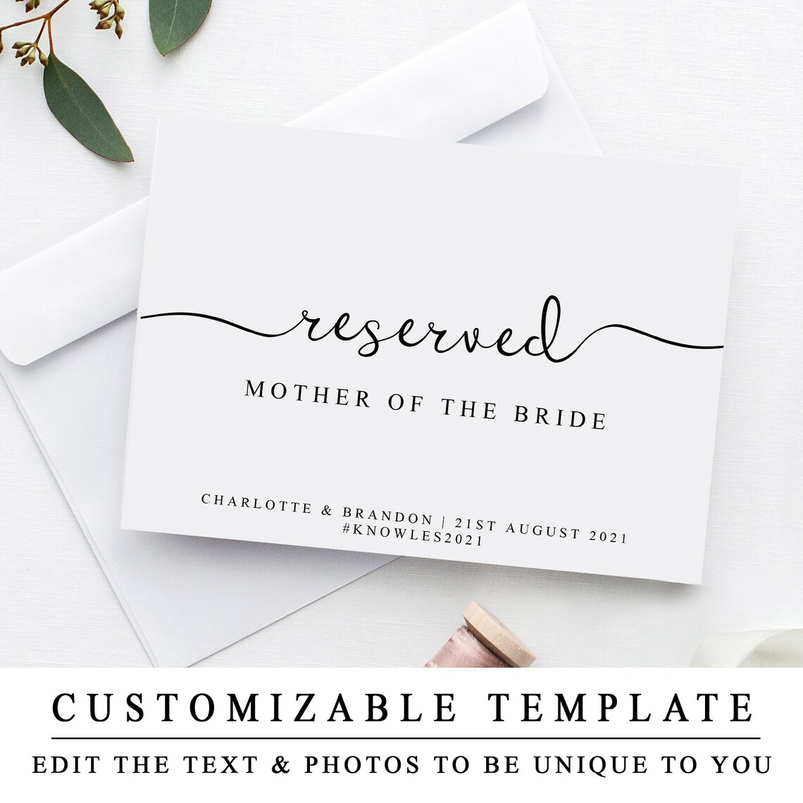 Reserved Wedding Ceremony Seating Sign Reserved Chair Sign Etsy