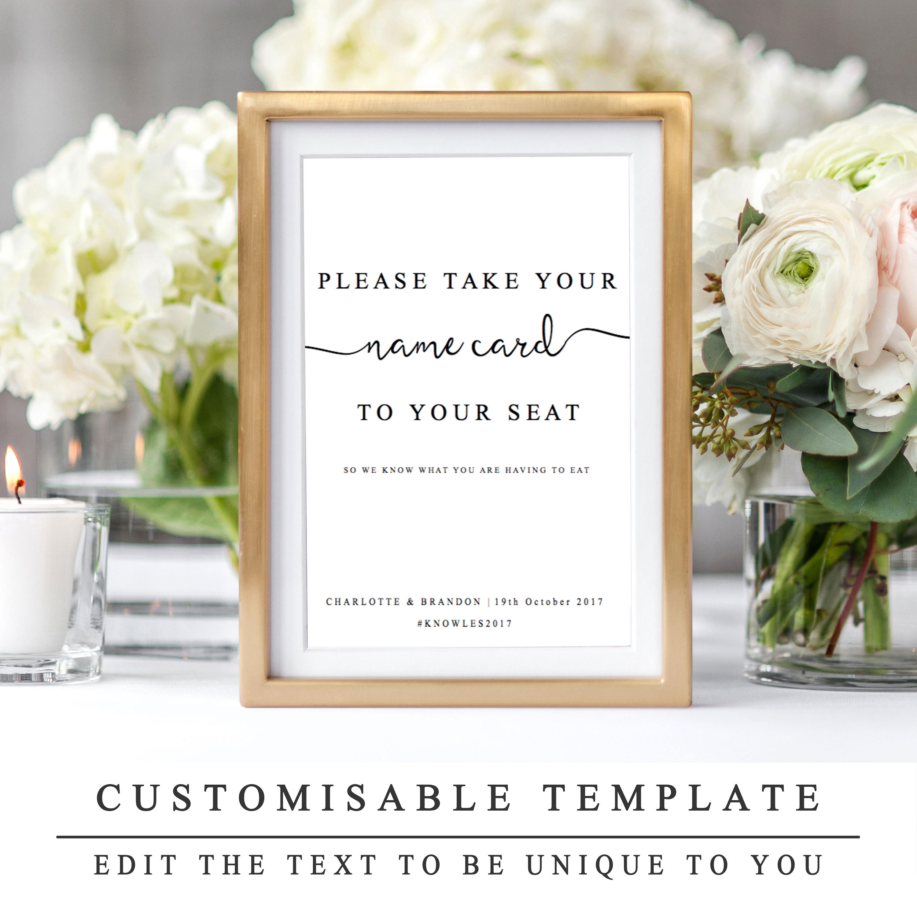 Place card table sign discount