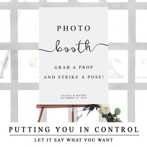 Editable Wedding Photobooth Sign, Custom Photo Booth Sign, Printable Personalised Wedding Sign Templates, INSTANT DOWNLOAD image 7