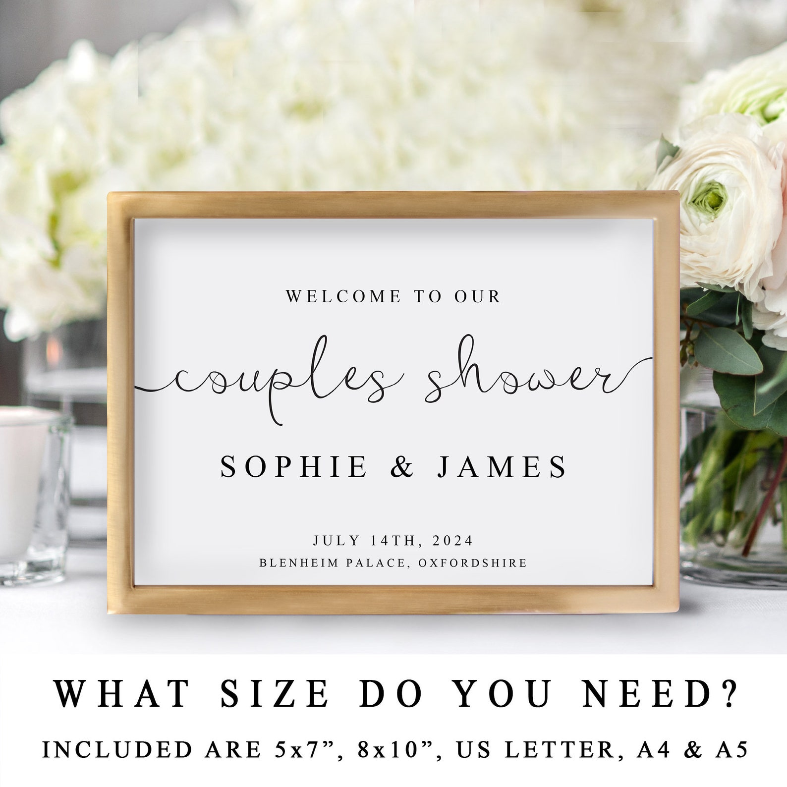 Couples Shower Sign DIY Editable Template in 'The Etsy