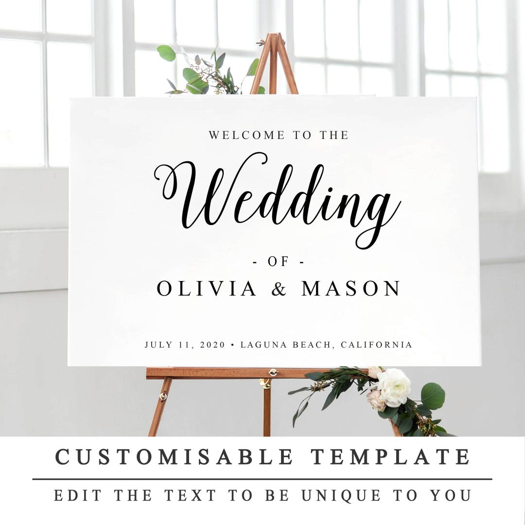 Printable Wedding Welcome Sign Template, Wedding Welcome Template ...