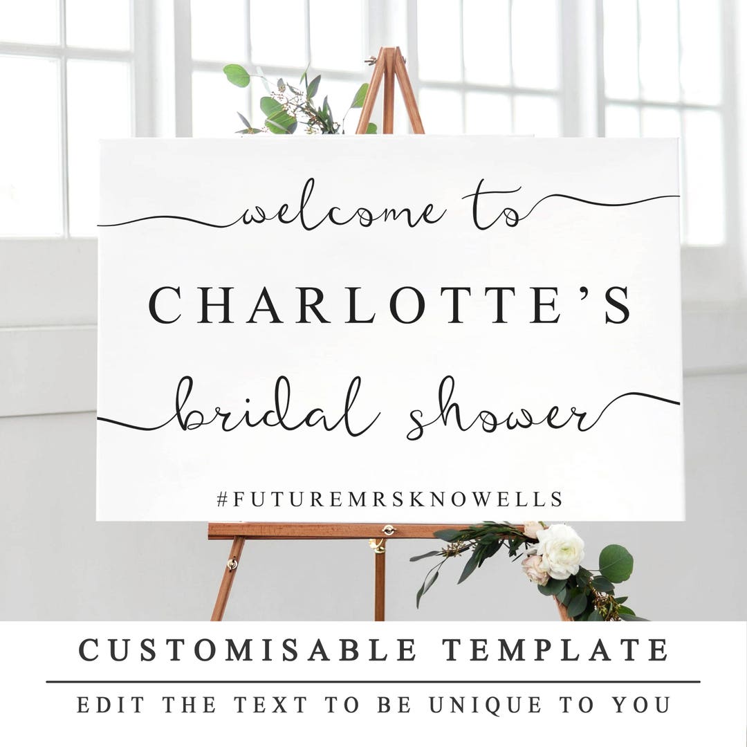 Printable Bridal Shower Welcome Sign Template, Wedding Shower Welcome ...