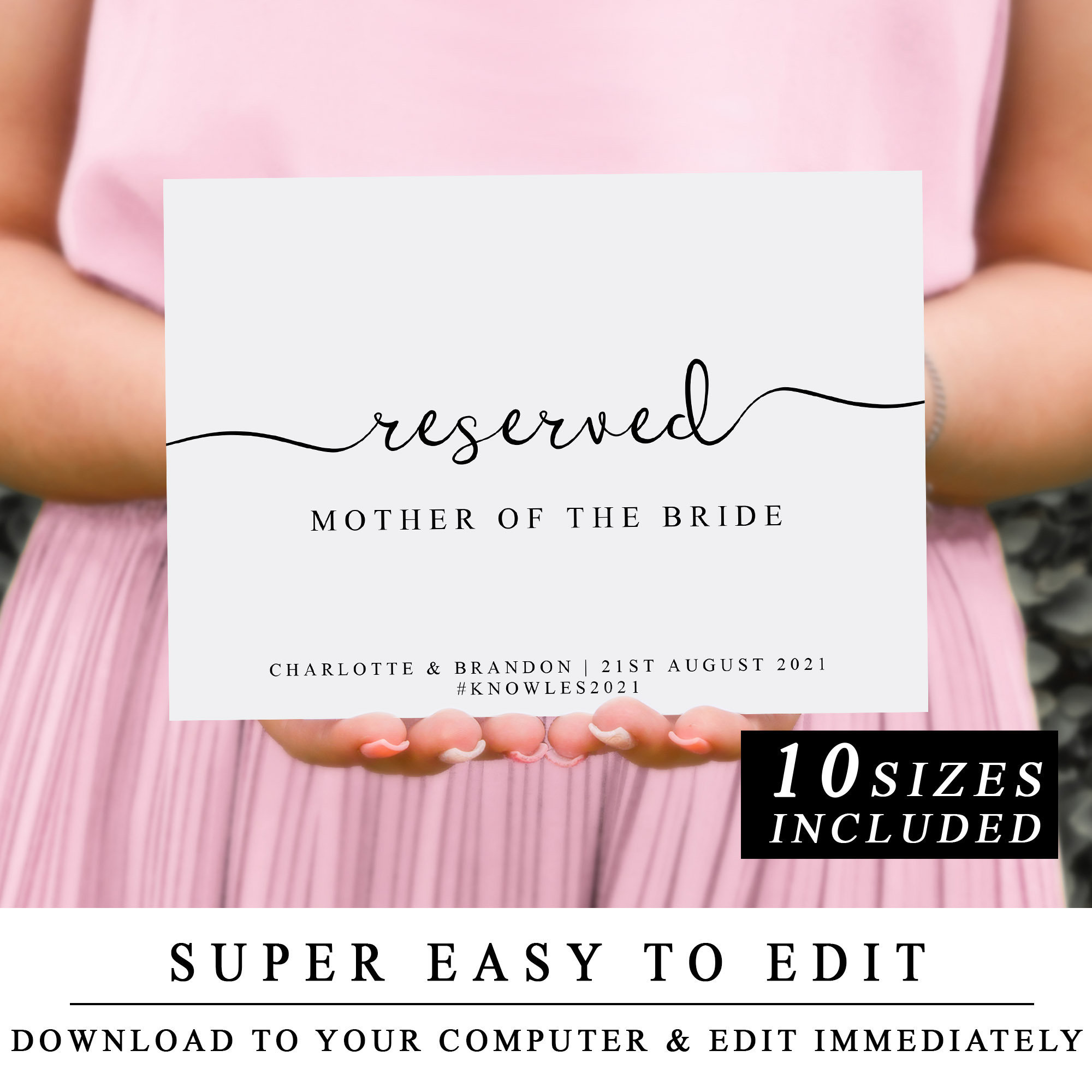 Reserved Wedding Ceremony Seating Sign Reserved Chair Sign Etsy