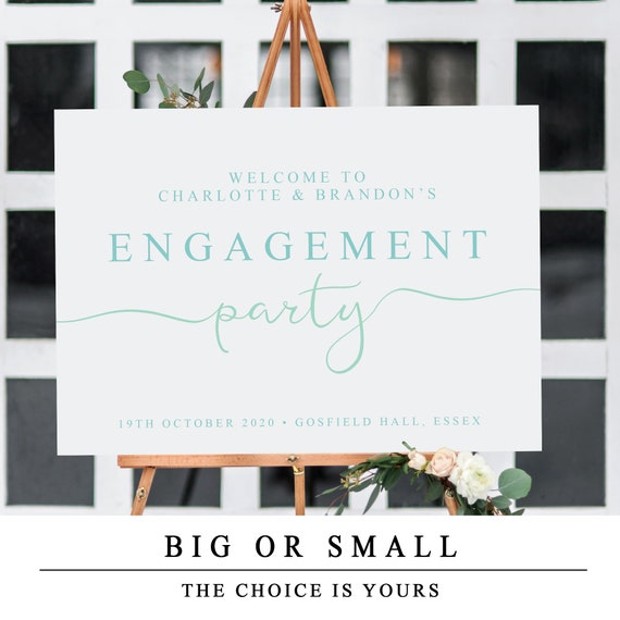 A3 Engagement Party Decorations Personalised Mint Green And Gold