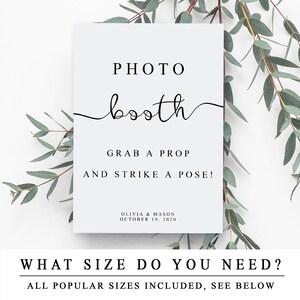 Editable Wedding Photobooth Sign, Custom Photo Booth Sign, Printable Personalised Wedding Sign Templates, INSTANT DOWNLOAD image 10