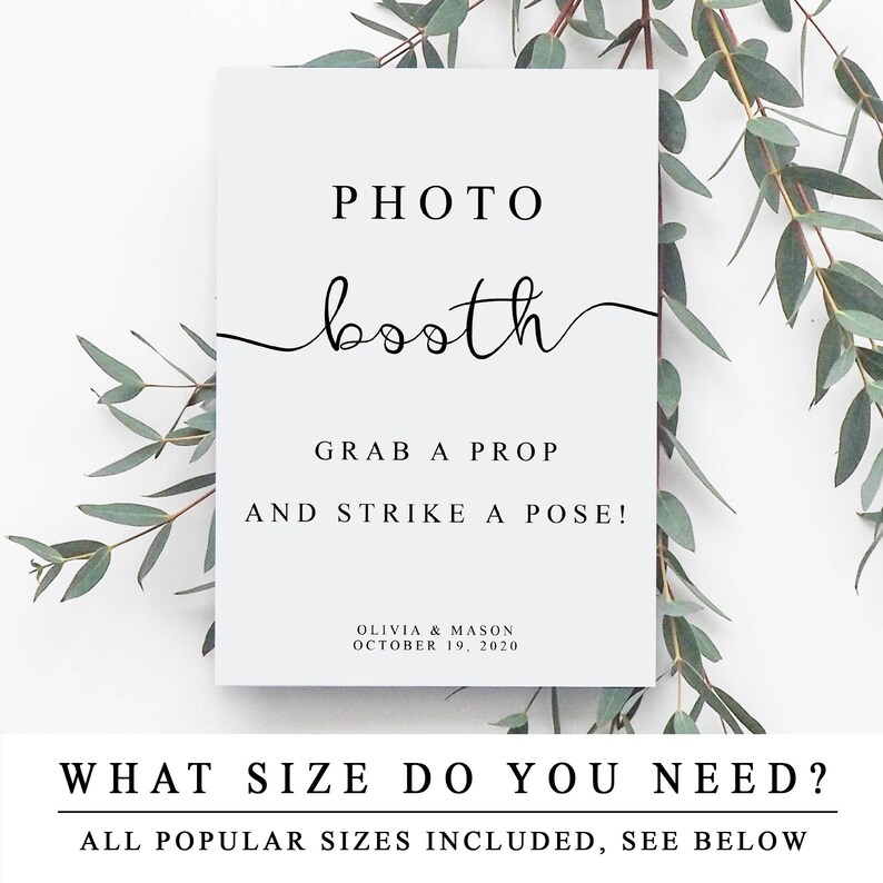 Editable Wedding Photobooth Sign, Custom Photo Booth Sign, Printable Personalised Wedding Sign Templates, INSTANT DOWNLOAD image 10