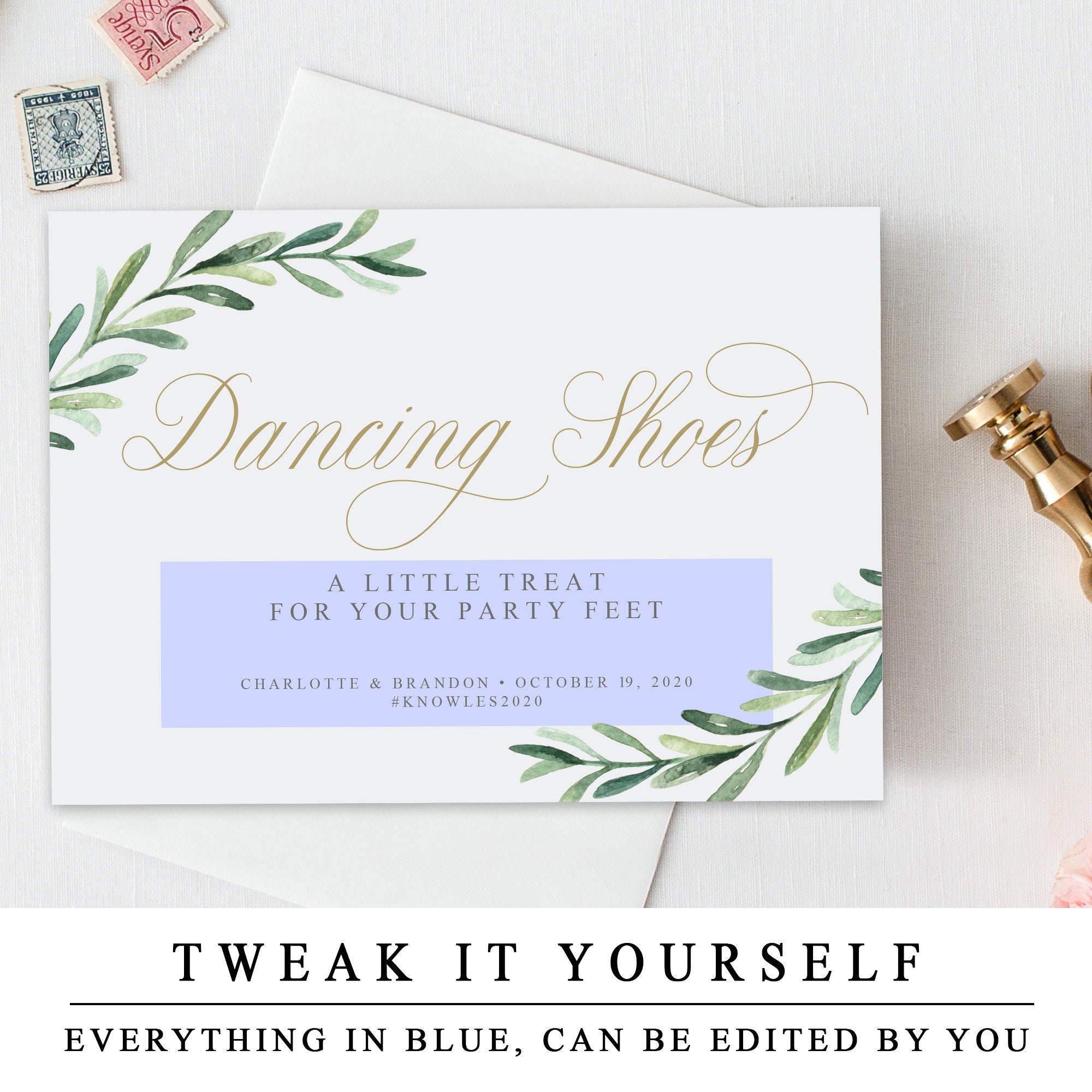 Wedding Dancing Shoes Sign Greenery Flip Flop Sign With Gold Etsy