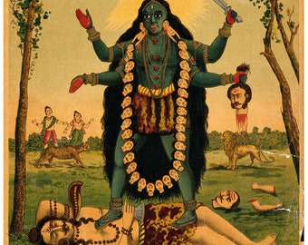 Kali On Shiva, Bengal School